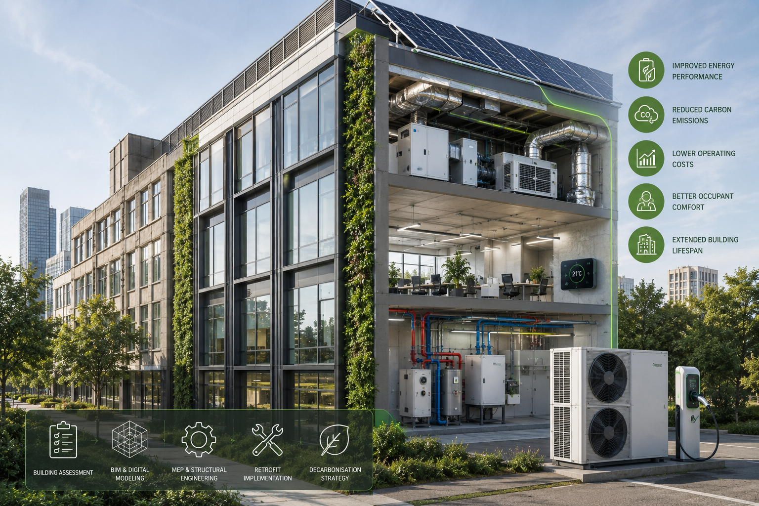 Commercial Building Retrofit and Decarbonisation